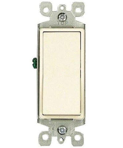 Leviton 5601-2I 15 Amp, 120/277 Volt, Decora Rocker Single-Pole AC Quiet Switch, Residential Grade, Grounding, Ivory- 10 Pack