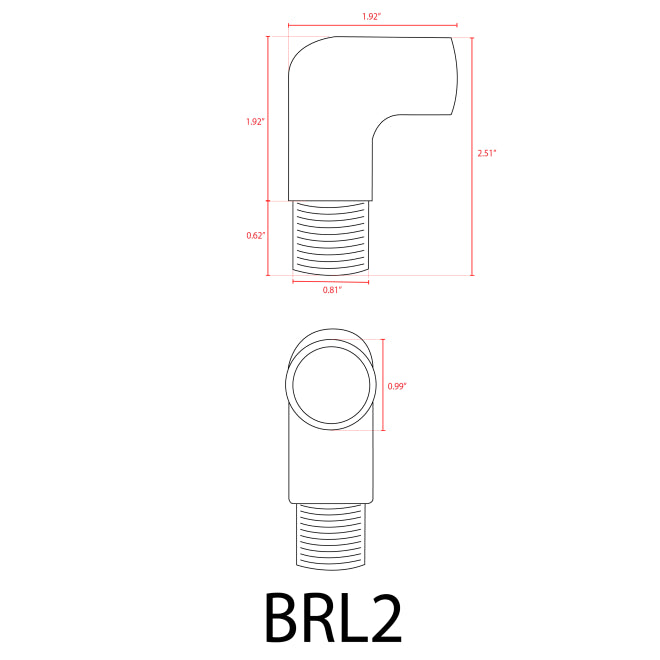 ABBA BRL2 Brass 90 Degree Coupling