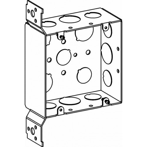 Orbit 5SDB-50/75-FB 5 Square Box 2-1/8" Deep With Bracket 1/2" &3/4" KO - Galvanized