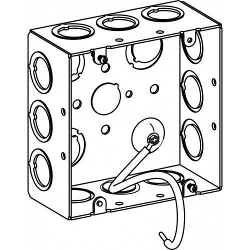 Orbit 5SDB-MKO-A-PT 5 Square Box 2-1/8" Deep, ALL MKO With Pigtail - Galvanized