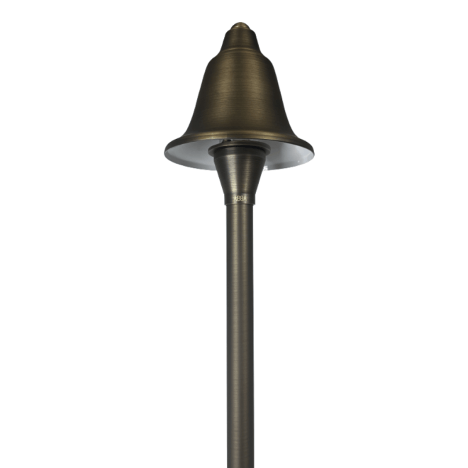ABBA Lighting USA PLB17 Heavy-Duty Cast Brass Path Light, 12V Low Voltage, G4 LED Compatible, IP65 - Natural Brass Finish