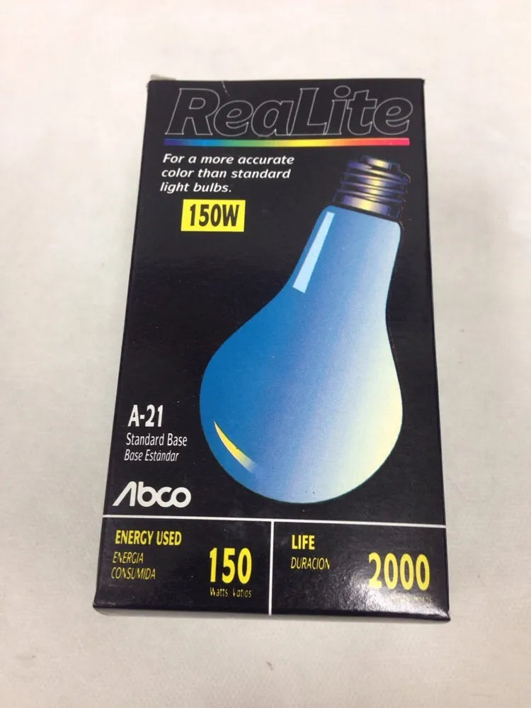 150W A21 Clear Realite Neodymium Full Spectrum Reptile Light Bulb