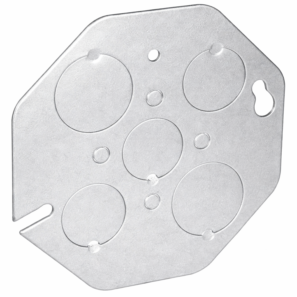 4" Octagonal Concrete Outlet Box Cover with Knockouts