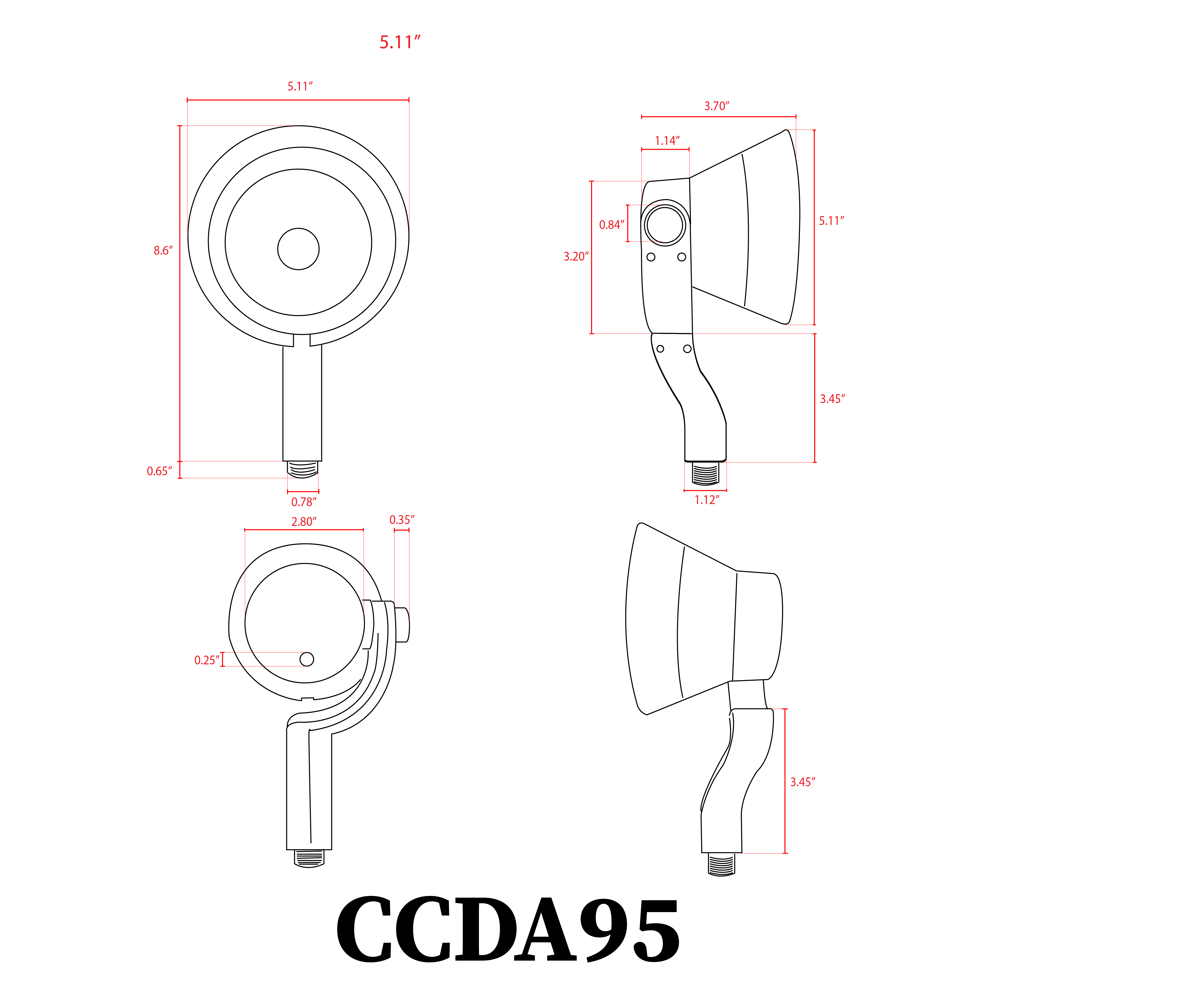 ABBA CCDA95 12W 3-CCT Built-In LED Spot Light