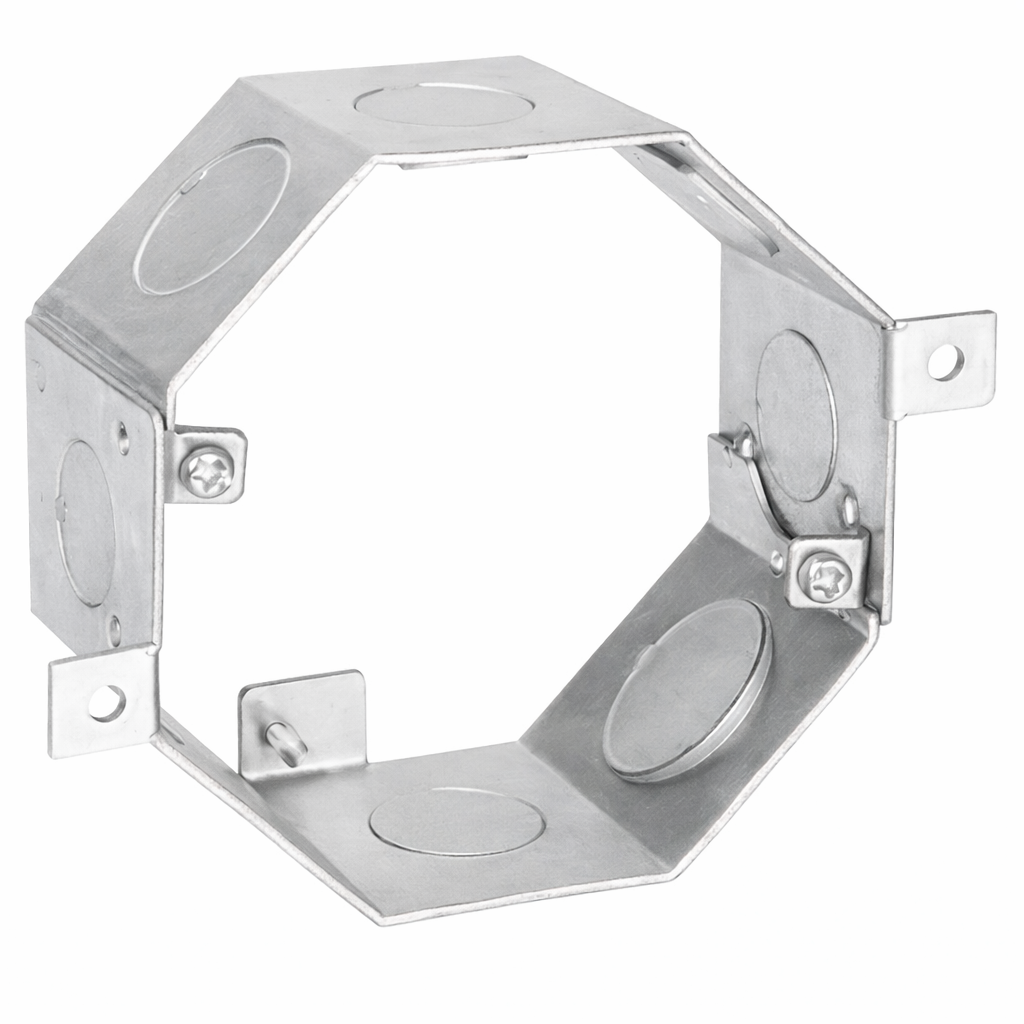 2" Deep Steel Octagon Concrete Box with 1/2" & 3/4" Side Knockouts