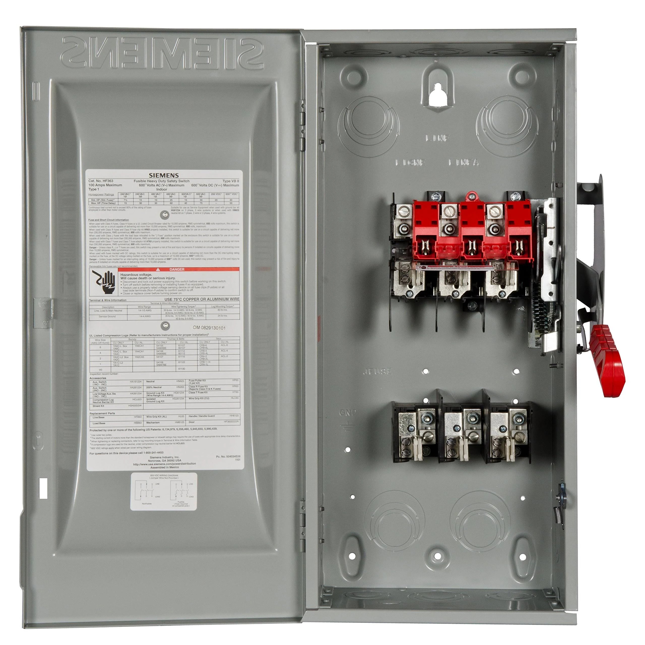 Siemens HF361N Safety Switch Indoor 3-Pole 3-Fuse