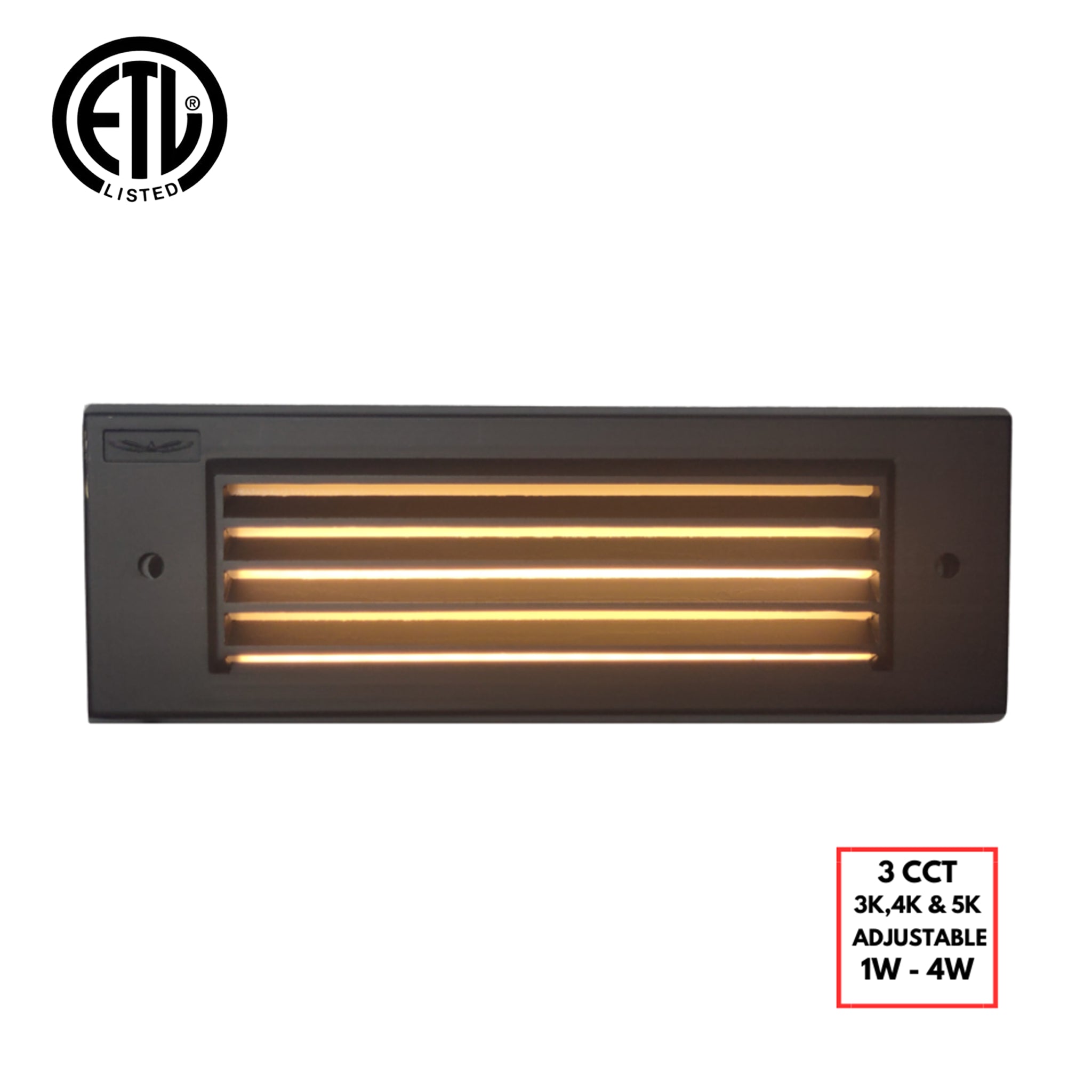 ABBA STBCC17 Cast Brass Recessed Step Light – 3CCT 3000K/4000K/5000K