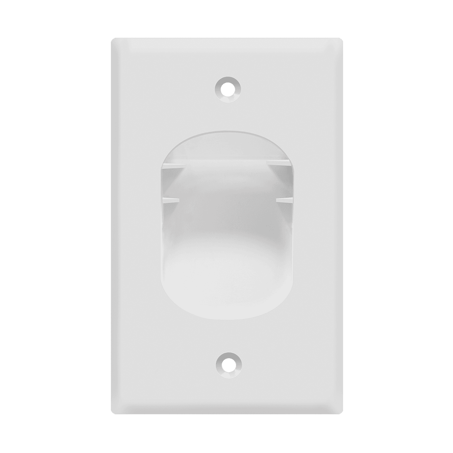 Enerlites 8881-W Single Gang Recessed Cable Wall Plate