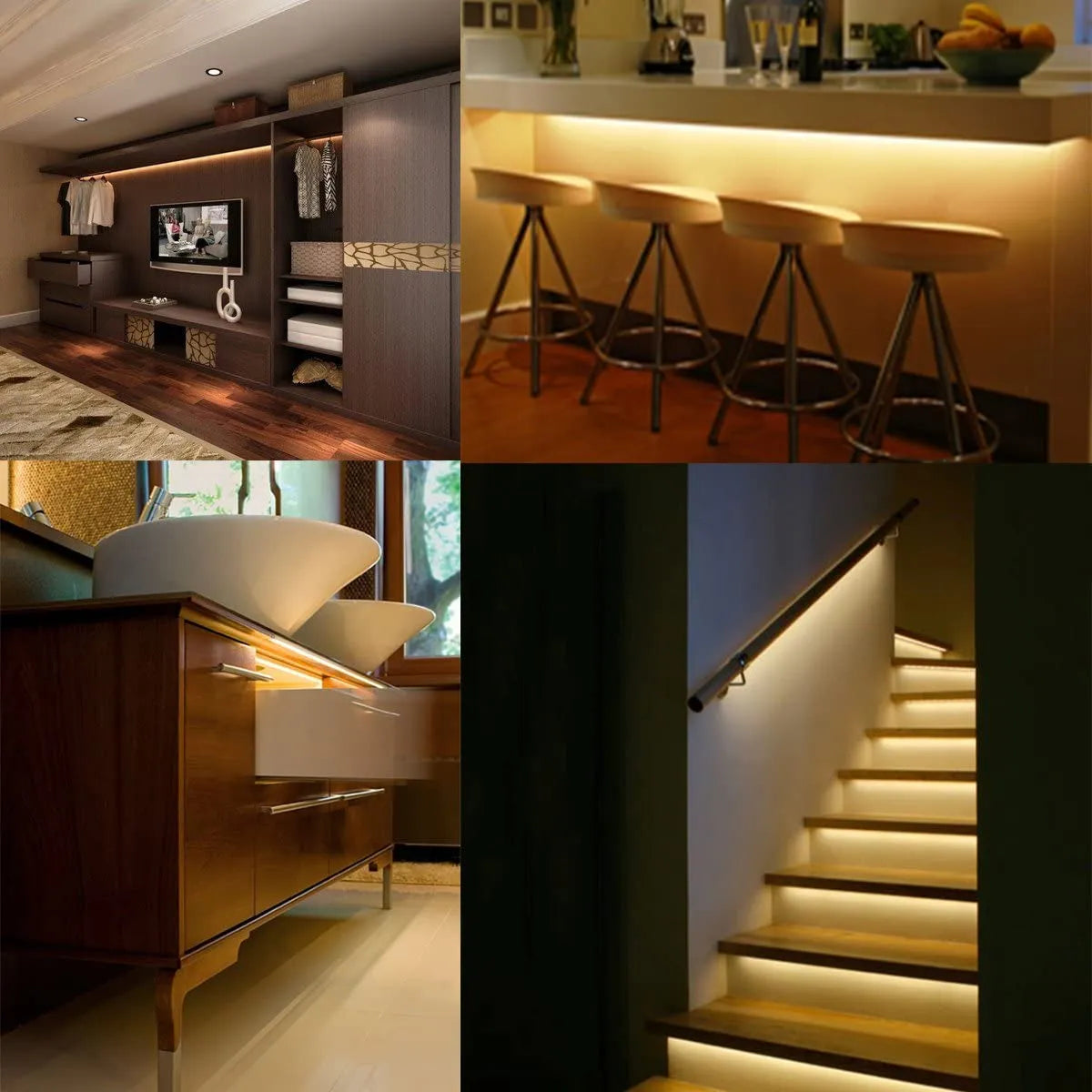 ABBA AP59 Aluminum Corner Channel LED Strip Light Cover, Black- 80 Feet