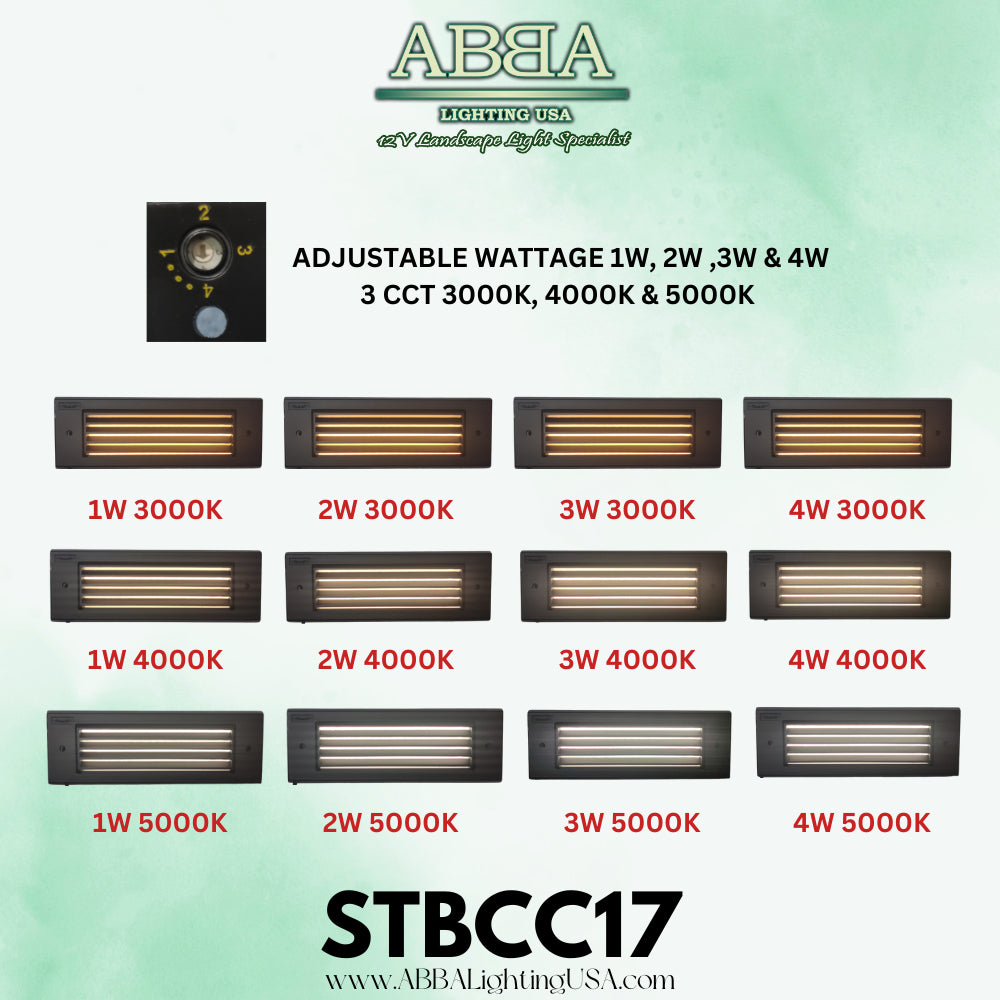 ABBA STBCC17 Cast Brass Recessed Step Light – 3CCT 3000K/4000K/5000K