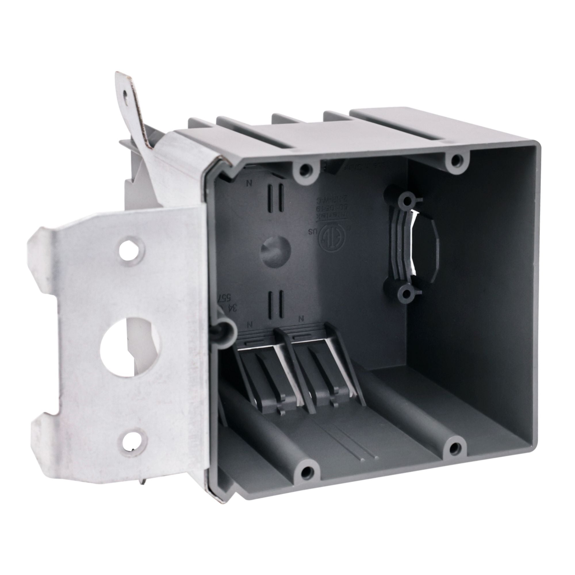 Non-Metallic Two-Gang Adjustable Vertical Outlet Box - New Work, 34 Cubic