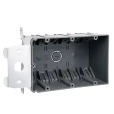 Non-Metallic Three-Gang Adjustable Vertical Outlet Box - New Work, 49 Cubic