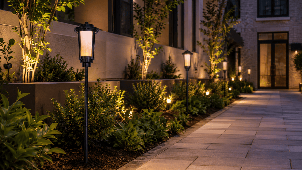 ABBA Lighting CDPA76 Integrated Tall Aluminum Path Light, 1.7W LED, 2700K Warm White, 160 Lumens, 12V AC/DC, IP65 - Black Finish