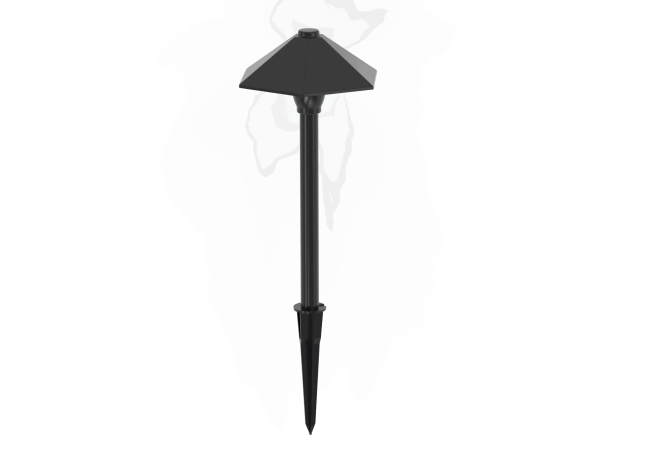 ABBA Lighting CDPA78 Hexagon Umbrella Aluminum Path Light, 3W LED, 5CCT Selectable, 150 Lumens, 12V AC/DC, IP65 - Black Finish