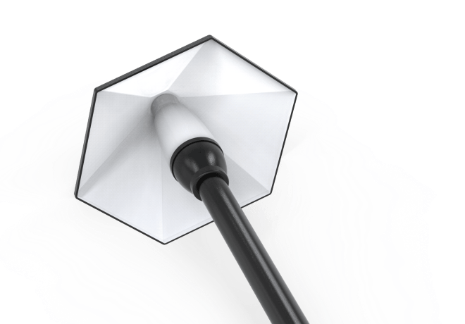ABBA Lighting CDPA78 Hexagon Umbrella Aluminum Path Light, 3W LED, 5CCT Selectable, 150 Lumens, 12V AC/DC, IP65 - Black Finish