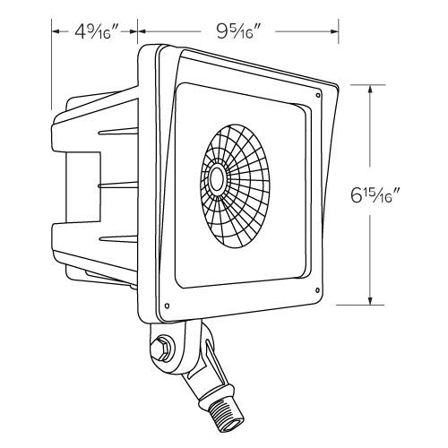 ELCO Lighting EFL45M40FL Medium LED Floodlight 45W 4000K 5300lm 120/277V Medium Flood Dark - Bronze Finish