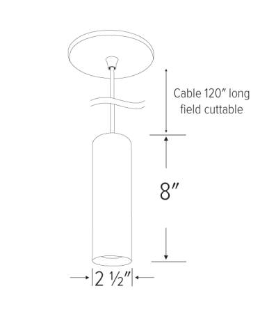Elco Lighting EKS25PDB 2" Koto Sylo Pendant Fixture - Black Finish