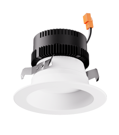 Elco Lighting EL427CT5HW 4" Round Re?ector Insert with 5-CCT Switch & 3-Lumen Switch - Haze with White Finish