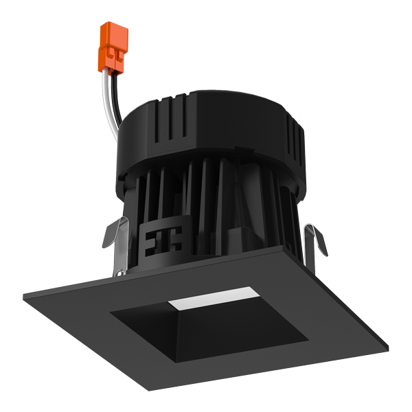 Elco Lighting EL434CT5BB 4" Square LED Reflector Insert with 5-CCT Switch, 10W, 1000LM - Black Finish