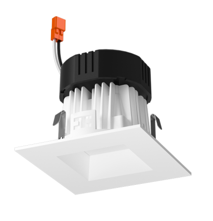 Elco Lighting EL434CT5W 4" Square LED Reflector Insert with 5-CCT Switch, 10W, 2700K-5000K, 1000lm, 120V, Dimming Triac/ELV - White Finish