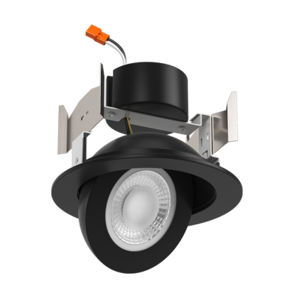 Elco Lighting EL456CT5B 4" LED Floating Adjustable Eyeball Insert with 5-CCT Switch, 9W, 2700K-5000K, 700lm, 120V, Dimming Triac/ELV - Black Finish