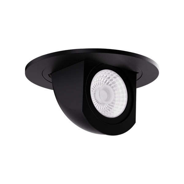 Elco Lighting EL497CT5B2 4" Round LED Adjustable Pull-Down Insert w/5-CCT Switch, 12W, 950lm, 36° Beam, CRI 93+, 120V, Damp Rated - Black Finish