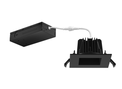 Elco Lighting ERT434CT5BB 4" Square LED Recessed Downlights with 5-CCT Switch 10W, 2700K-5000K, 120V, Dimming Triac/ELV, All - Black Finish