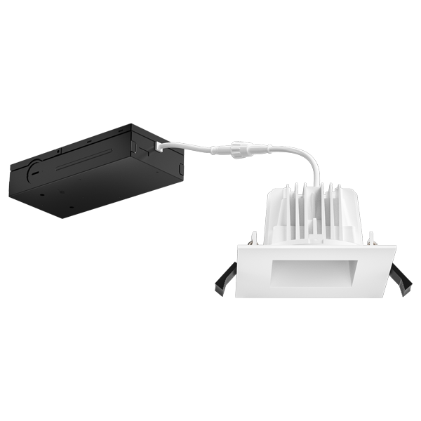 Elco Lighting ERT434CT5W 4" Square LED Recessed Downlights with 5-CCT Switch, 10W, 1000LM - White Finish