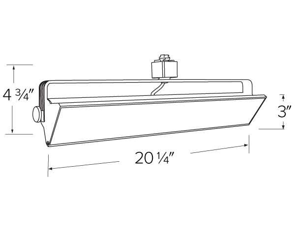 Luminaria de riel para lavado de pared LED Pipe™ de 14 W-58 W y 120 V Elco con interruptor de 3 CCT