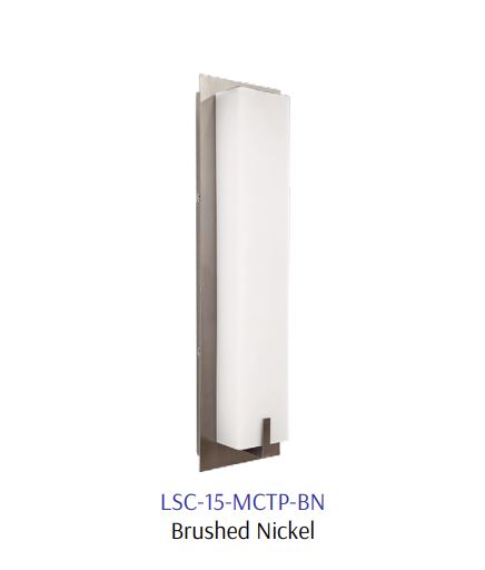 Westgate LSC-15-MCTP-BN Modern Indoor Wall Sconce, Power And CCT Adjustable - Brushed Nickel