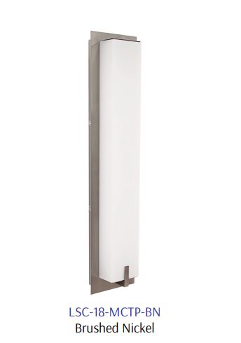 Westgate LSC-18-MCTP-BN Modern Indoor Wall Sconce, Power And CCT Adjustable - Brushed Nickel
