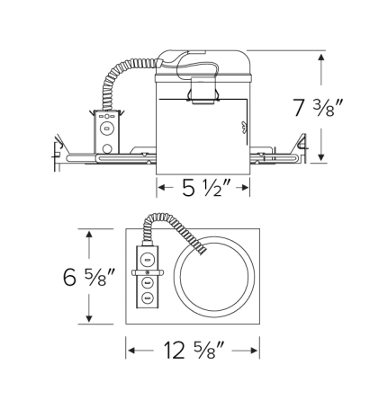Elco Lighting LUT-EL5ICA-G24 5" Airtight IC Housing with GU24 Socket for Ketra, Lamp Type GU24, 27W, 120V
