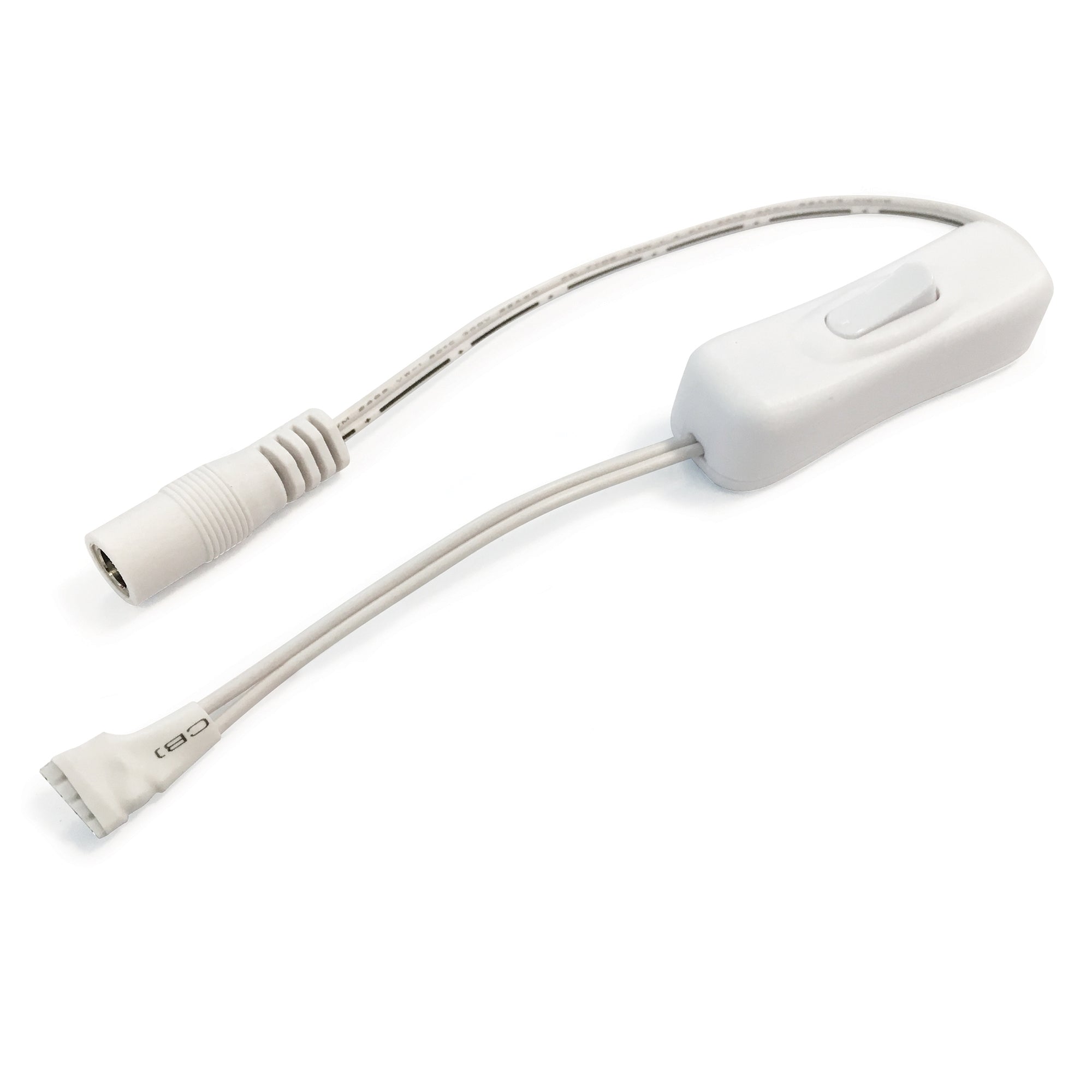 Nora Lighting NATL-511W 11" Power Line Interconnector With Switch For 24V Standard & Side-Lit Tape Light - White