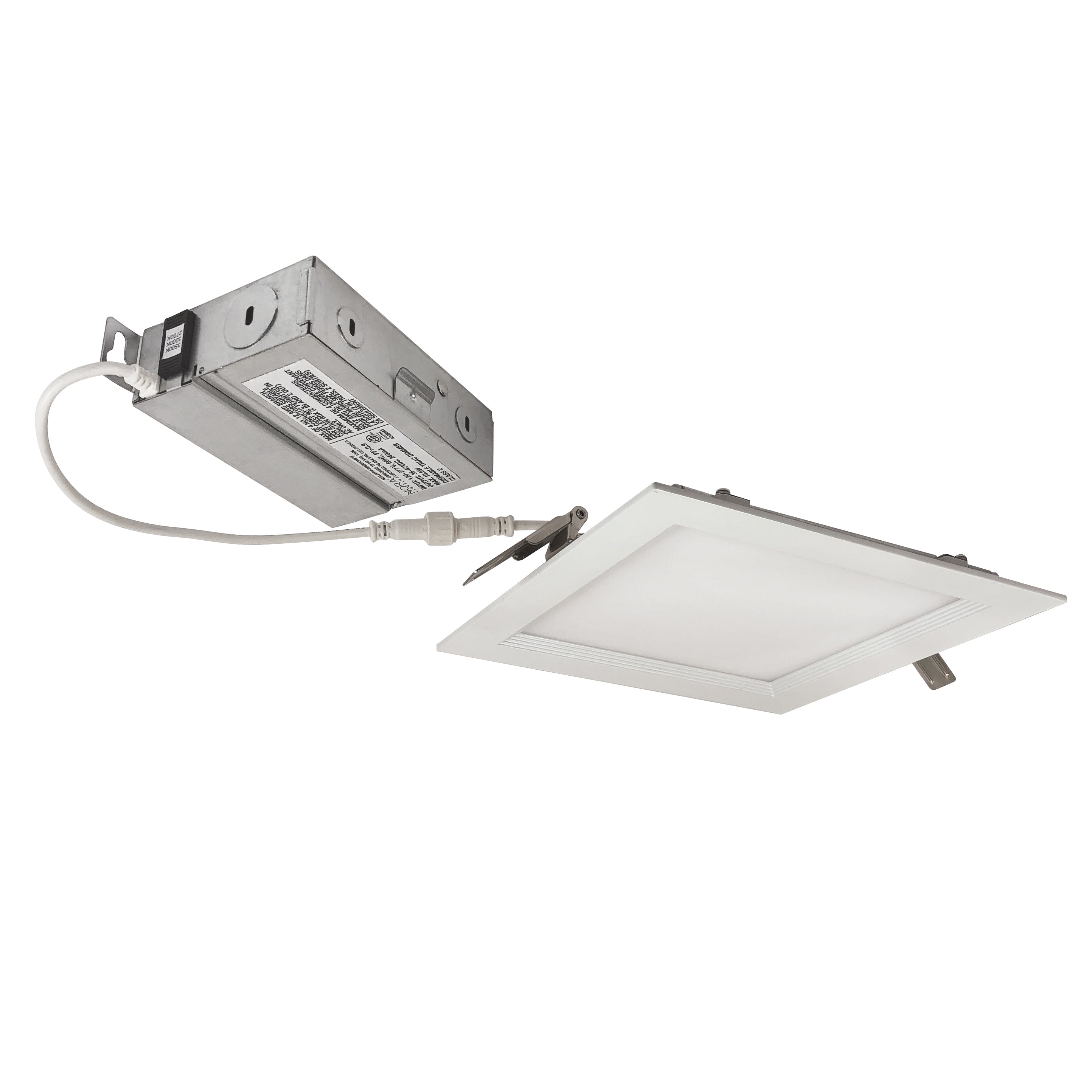 Nora Lighting NEFLINTW-S6233MPW 6" FLIN Square Wafer LED Downlight With Selectable CCT, 1150lm / 13.5W - Matte Powder White