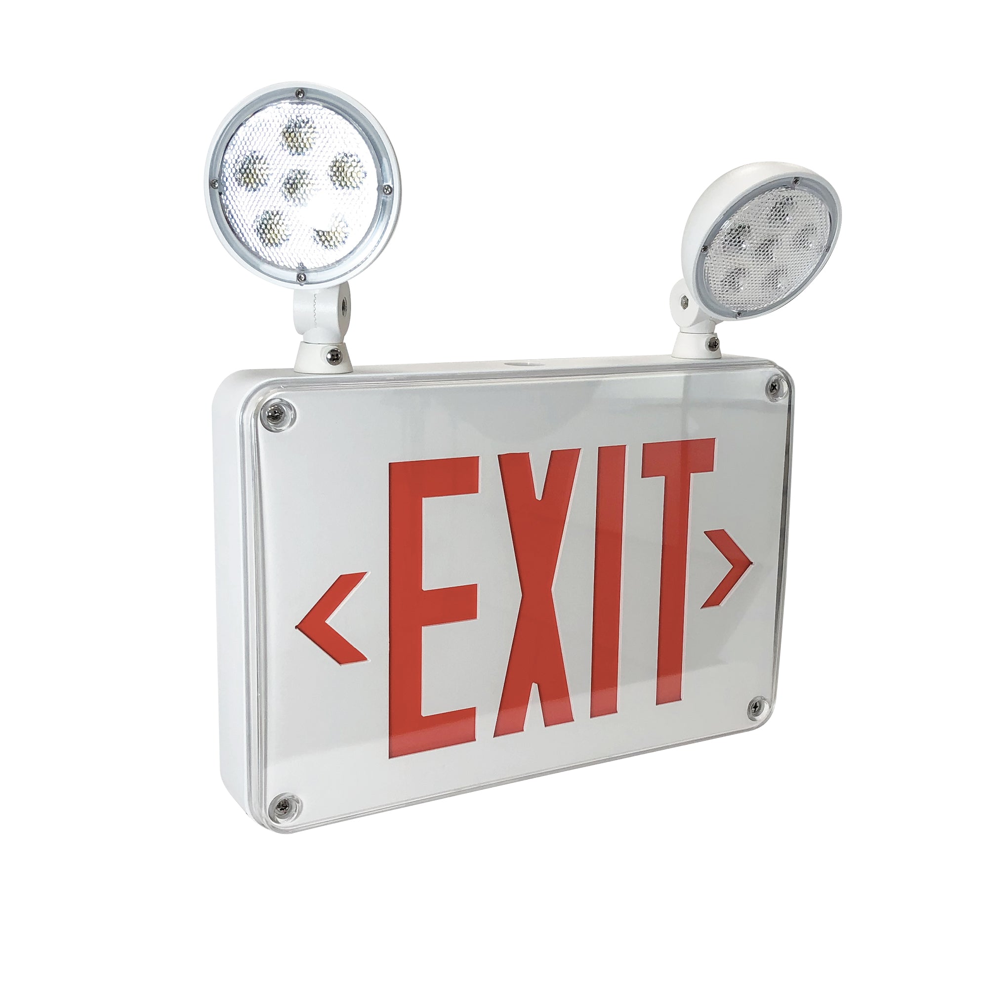 Nora Lighting NEX-720-LED/R-CC LED Self-Diagnostic Wet/Cold Location Exit & Emergency Sign With Battery Backup & Remote Capability Housing With Red Letters, Cold Weather Location - White