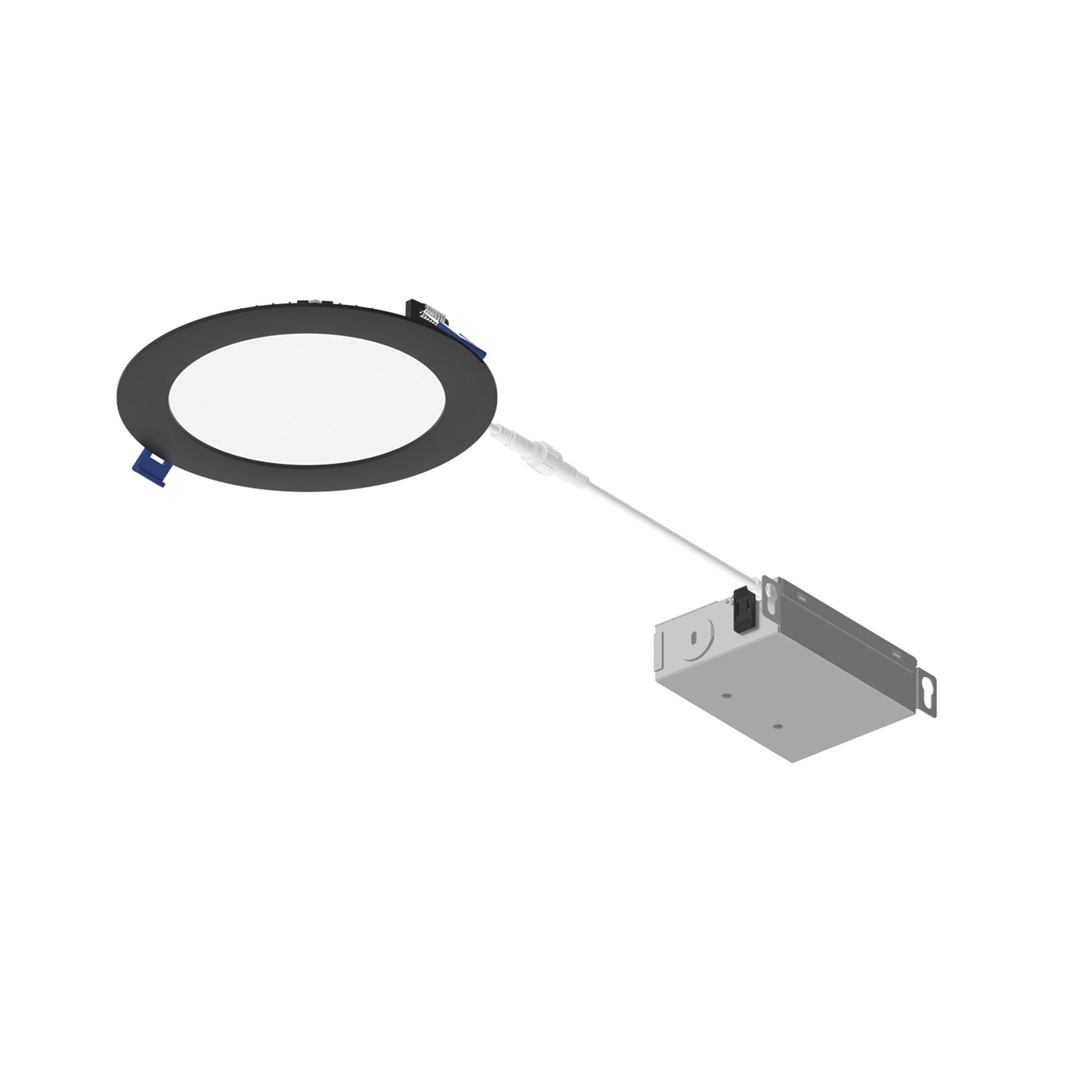 Nora Lighting NFLAT-R6TWBLE4 6" FLAT Non-Metallic Can-less LED Downlight, 1050lm, 13.5W - Black finish, 120-277V