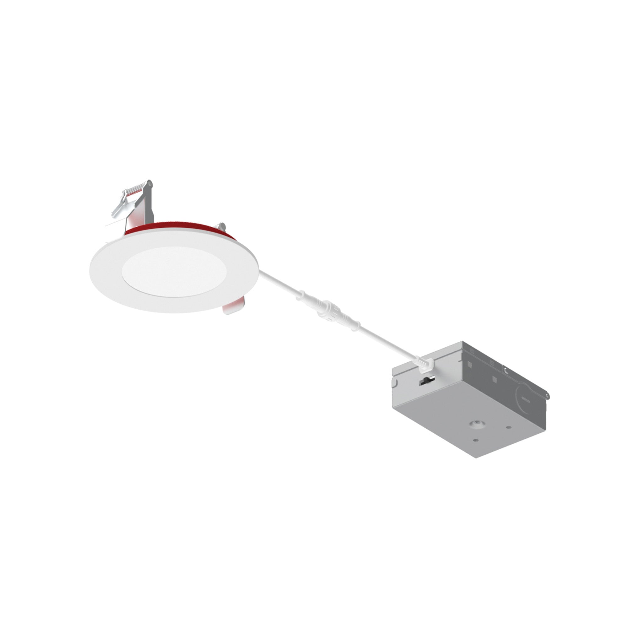 Nora Lighting NFRC-R4W1TWMPW 4" Fire Rated Can-less Flat LED Downlight, 1200lm, 12W - White Finish