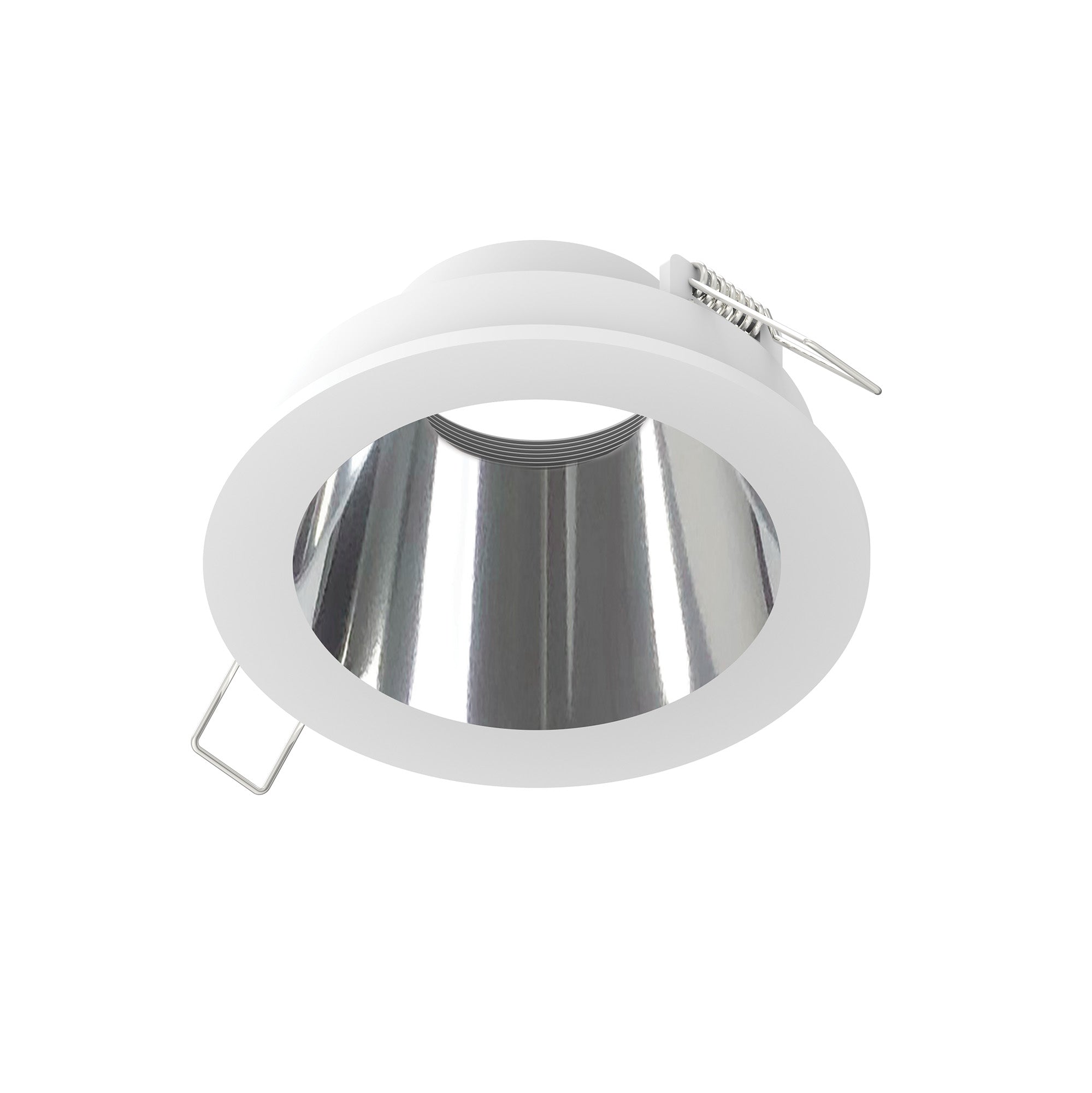 Nora Lighting NIOC-4RNDCCMPW 4" Iolite Can-less Round Downlight Trim - Specular Clear Reflector / Bright White Flange