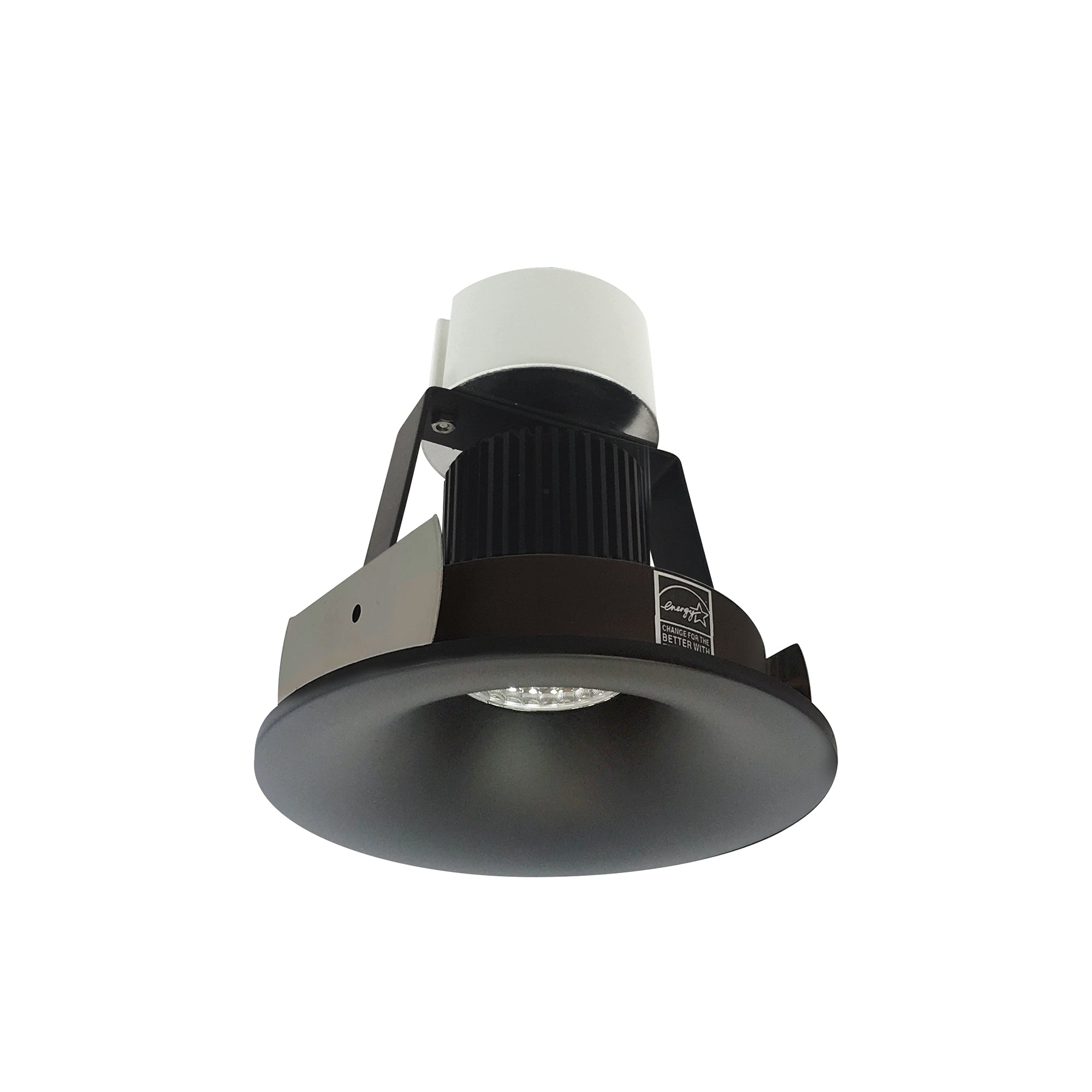 Nora Lighting NIR-4RNB27XBB/10 4" Iolite LED Round Bullnose Retrofit, 1000lm, 12W, 2700K - Black Finish