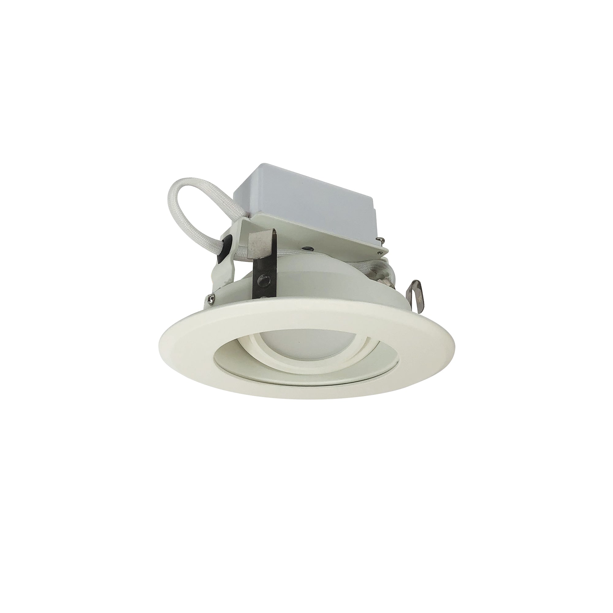 Nora Lighting NLCBC-46930XMPWLE4EM 4" Cobalt Adjustable LED Retrofit, 1000lm, 12W, 3000K, Matte Powder White Reflector, Matte Powder White Flange, 120V-277V input, Triac, ELV