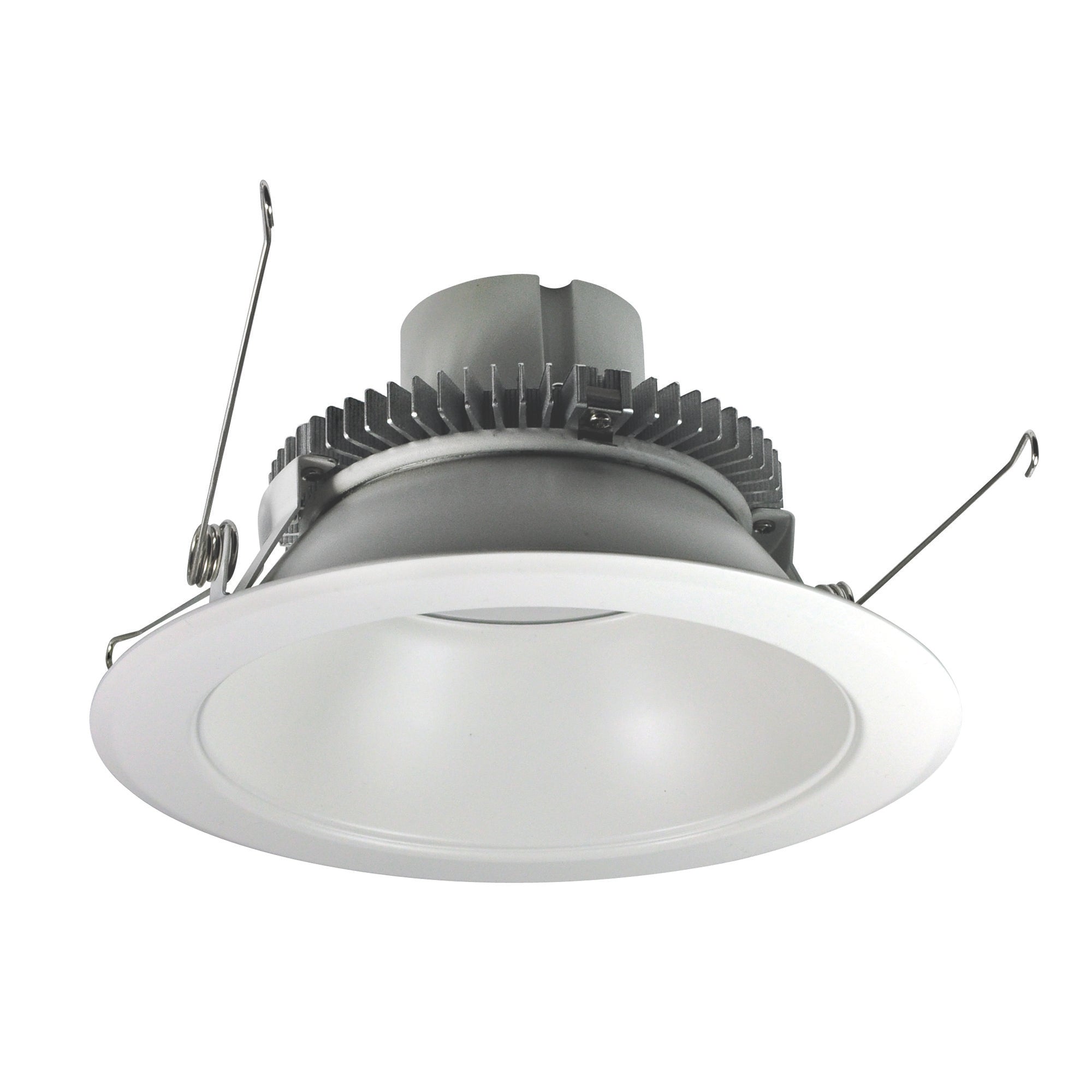 Nora Lighting NLCBC2-65135DMPW/10LE4EM 6" Cobalt Click Round Retrofit Reflector, 1000lm, 12W, 3500K, Diffused Clear Reflector - Bright White Flange, 120-277V input, Phase or 0-10V dimming