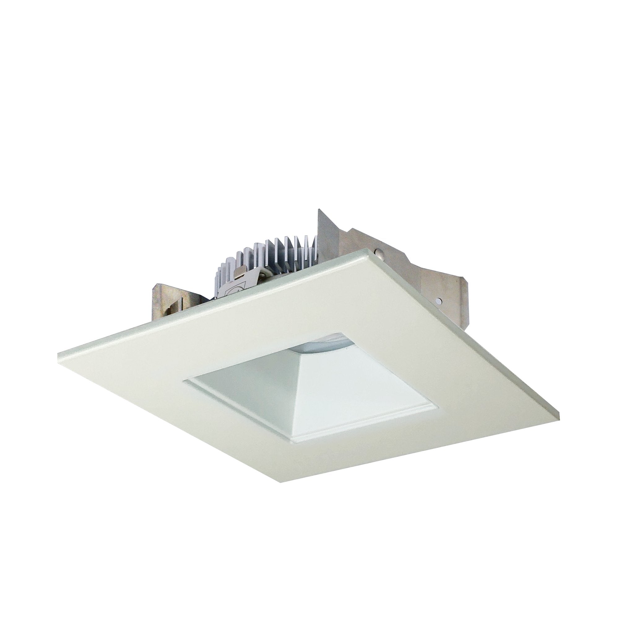 Nora Lighting NLCBS-4561227PW 4" Cobalt Shallow High Lumen LED Trim, Square/Square Regress, 1250lm, 2700K, Pewter/White