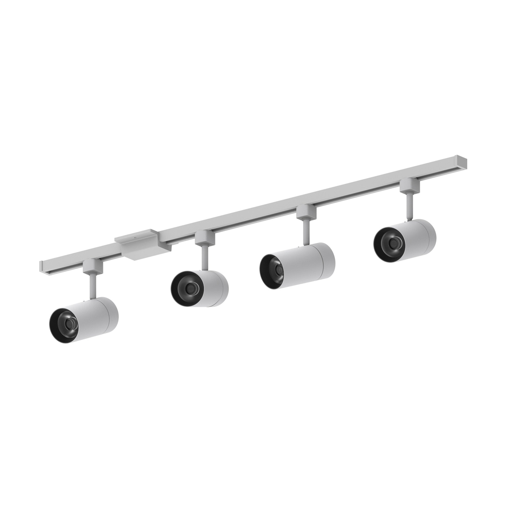 Nora Lighting NTLE-865940SW/4H 4-ft Track Pack with (4) MAX 2450lm 4000K Spot Optic LED Track Heads - White Finish