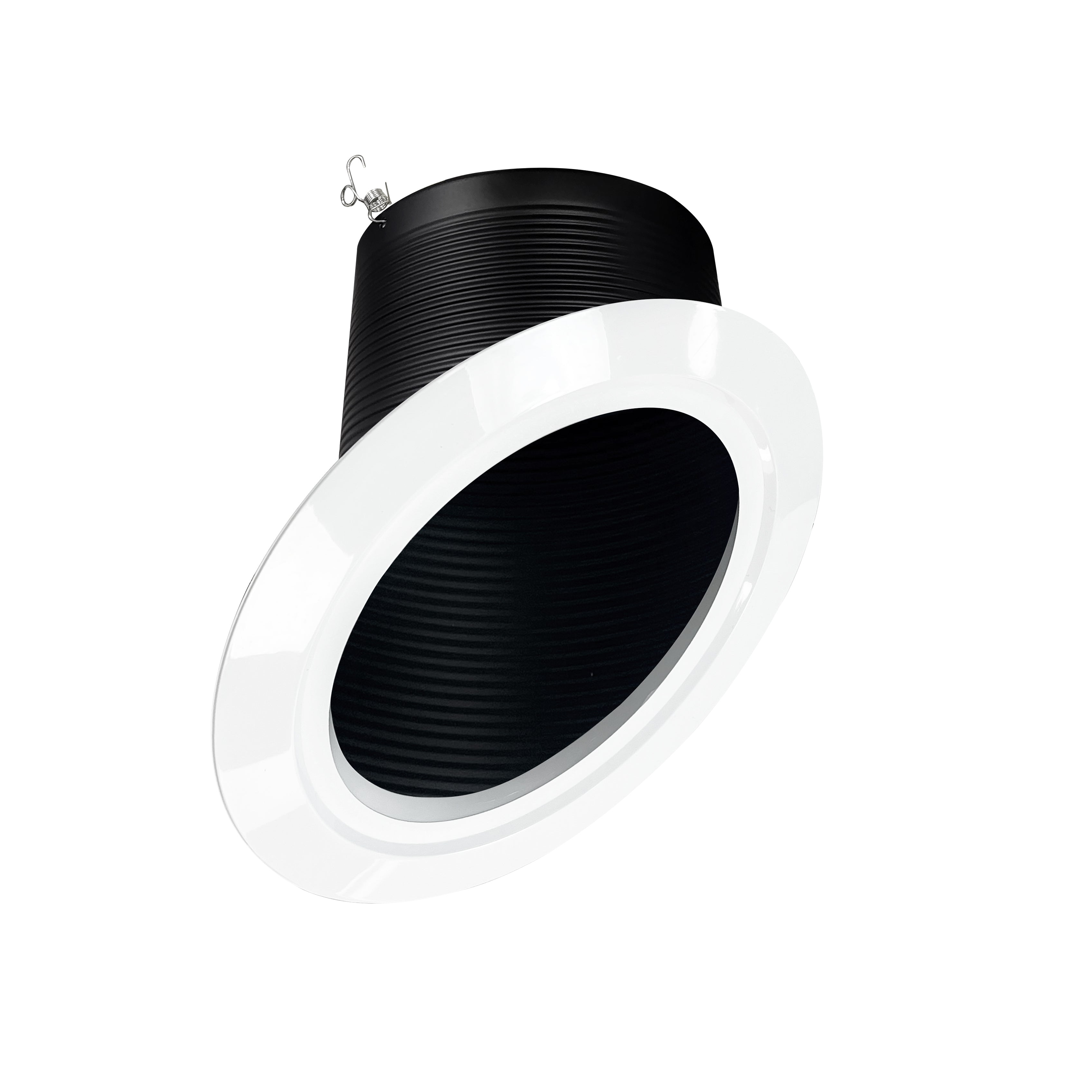 Nora Lighting NTM-617/45B 6" Super Sloped Baffle Trim, Black Baffle / White Flange | NTM-617/45B