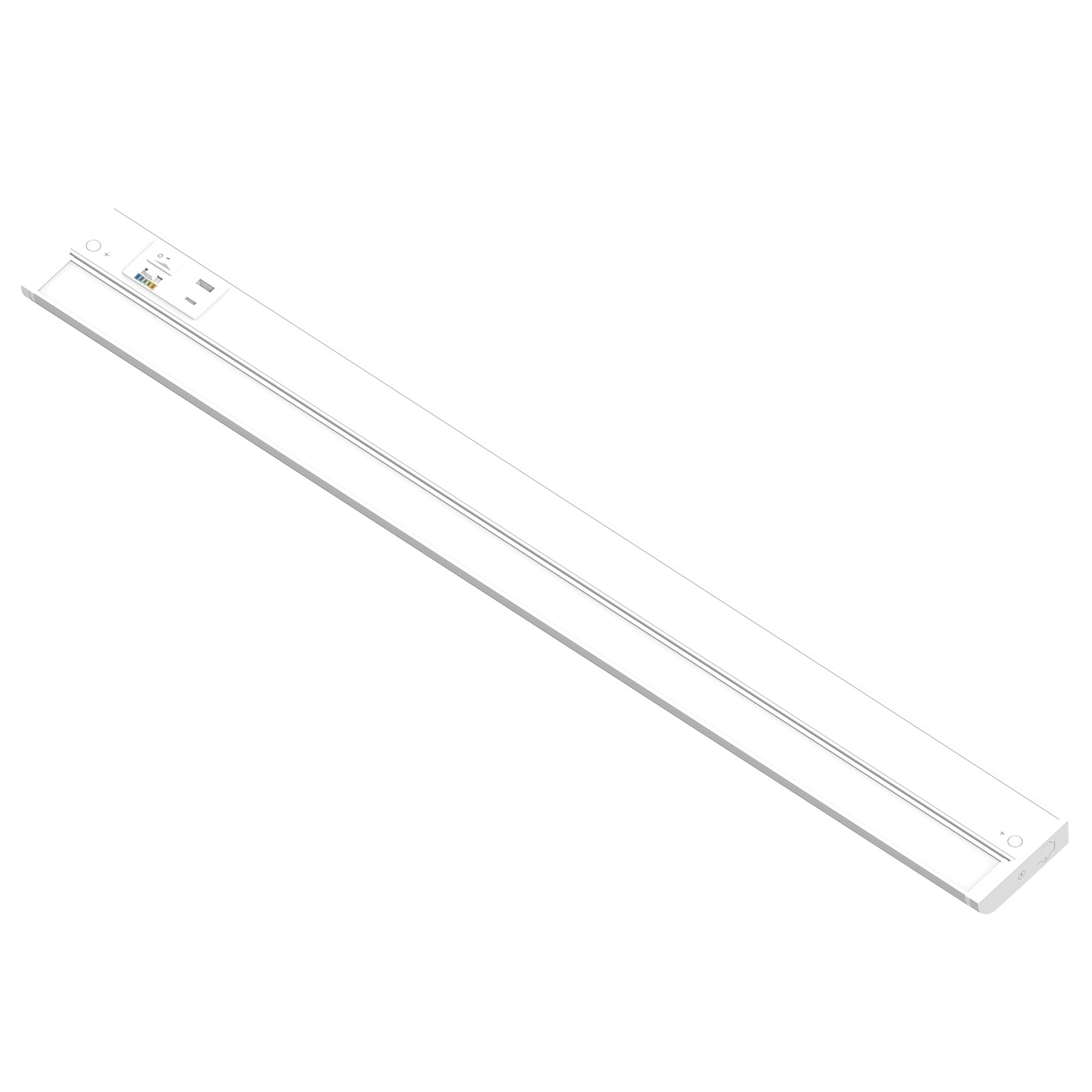 Nora Lighting NUDA-32TWMPW/USB 32" 120V Adjustable LEDUR Under Cabinet with Selectable CCT & USB Ports - Matte Powder White Finish