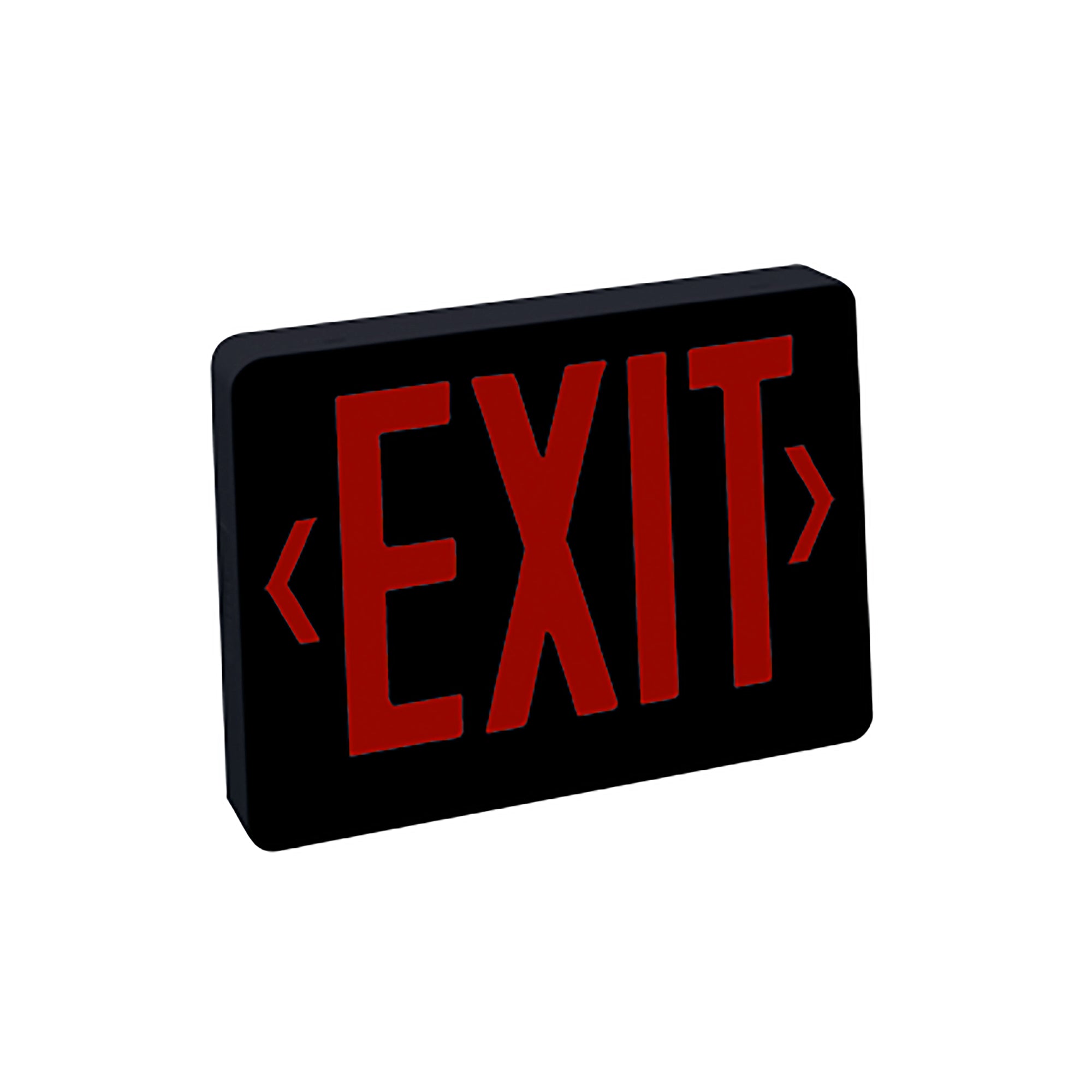 Nora Lighting NX-504-LED/BR Thermoplastic LED Exit Sign, Battery Backup, Red Letters / Black Housing, 2 Circuit | NX-504-LED/BR