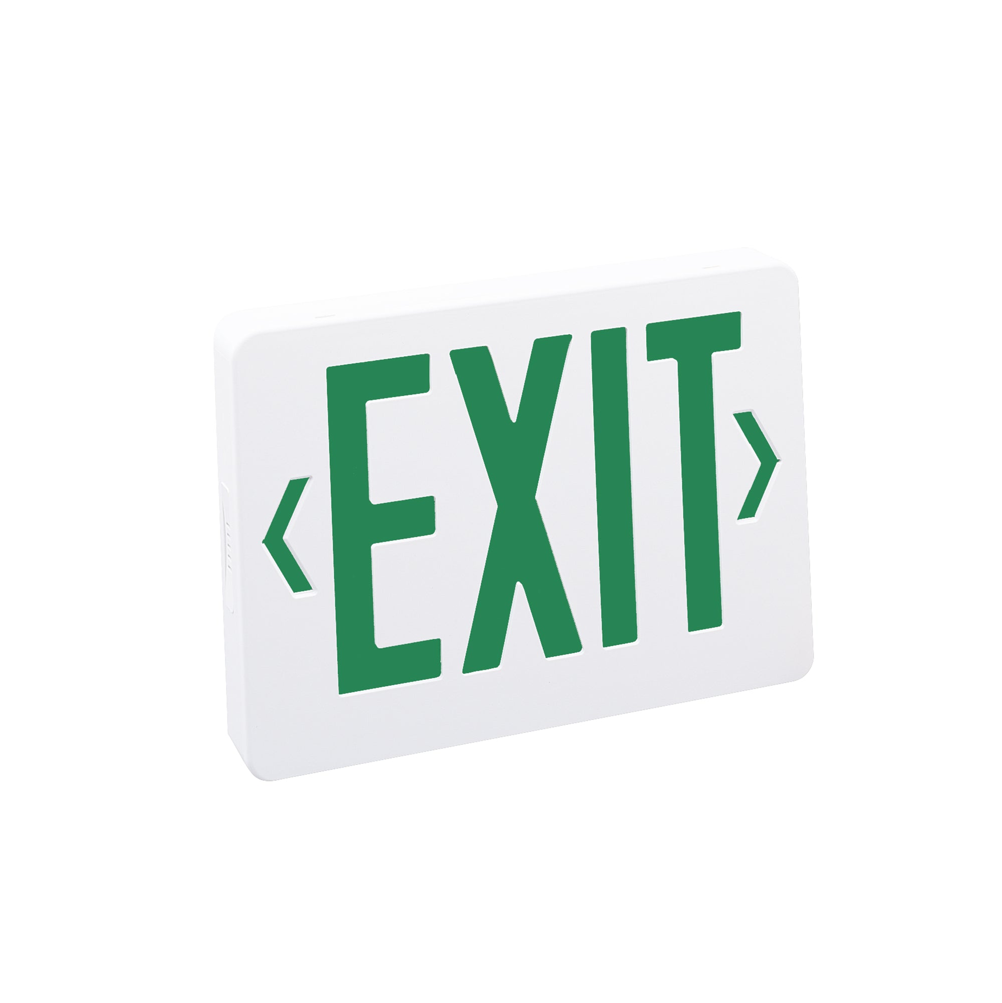 Nora Lighting NX-504-LED/G Thermoplastic LED Exit Sign, Battery Backup, Green Letters / White Housing, 2 Circuit | NX-504-LED/G