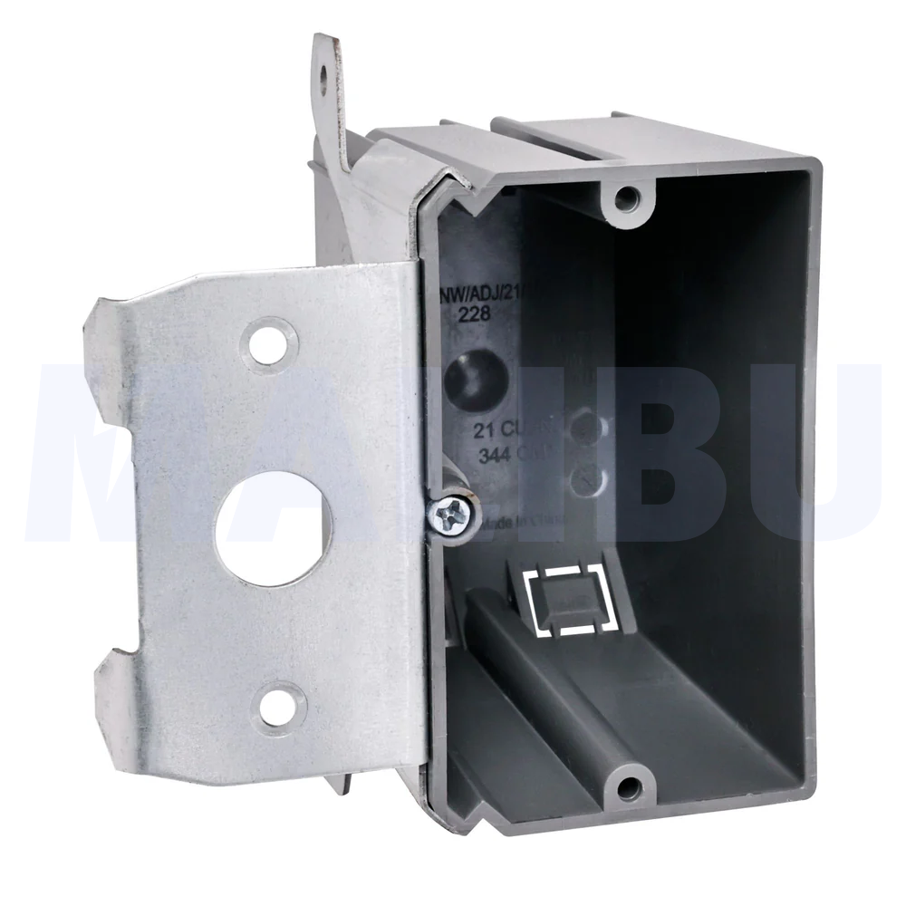 Malibu MapleBox™ P1GADJ-V Non-Metallic One-Gang Adjustable Vertical Outlet Box - New Work, 21 Cubic