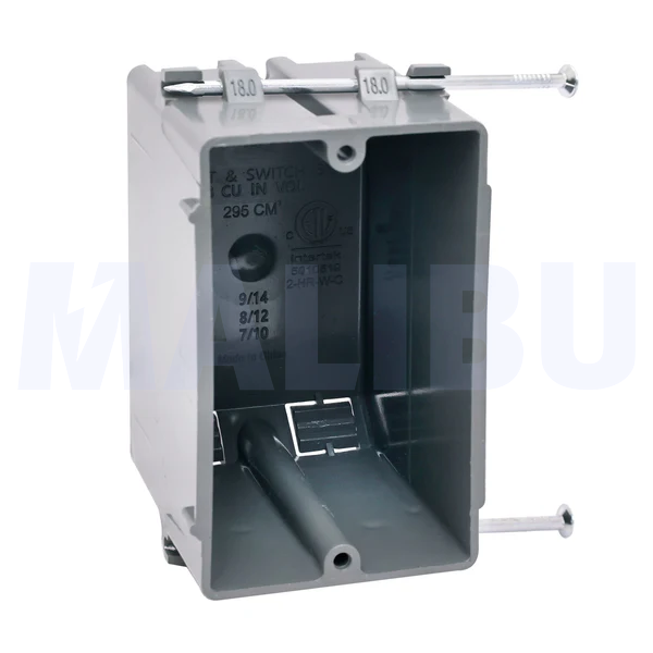 Malibu MapleBox™ P1GN-20 Non-Metallic One-Gang Outlet Box - New Work, 20 Cubic