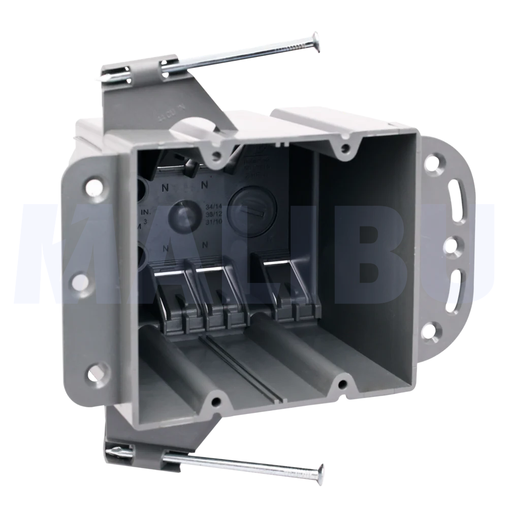 Malibu MapleBox™ P2GN-44 Non-Metallic Two-Gang Outlet Box - New Work, 44 Cubic